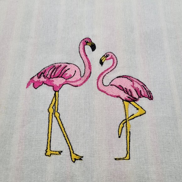 Lenox Rectangular Cotton Placemats x 2 Stripes Beachy Flamingo Coastal HTF - Picture 3 of 8